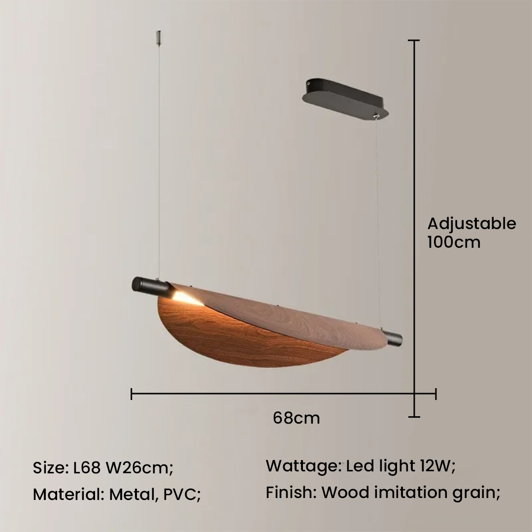Japanese Wabi Sabi Style Wood Grain LED Pendant Light