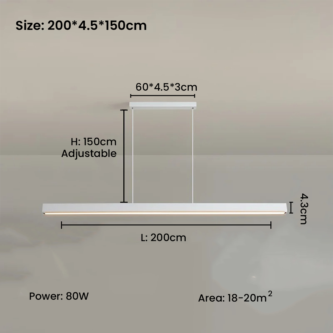 Nordic Chandelier Horizontal LED Strip Lamp