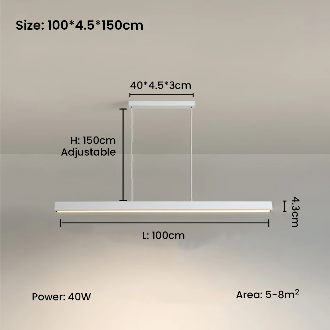Nordic Chandelier Horizontal LED Strip Lamp