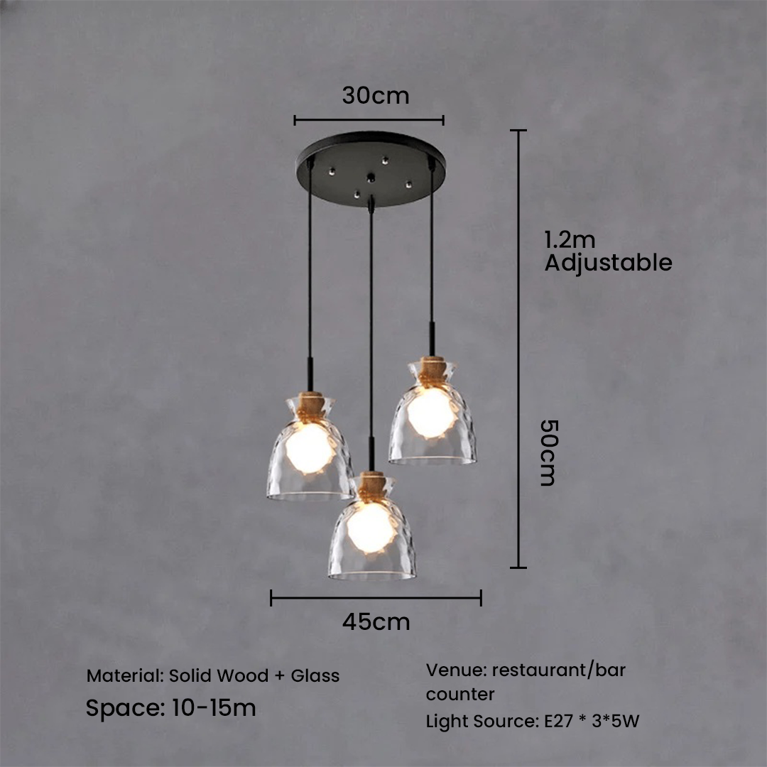 Nordic Simple Creative Retro Glass Chandelier Lamp