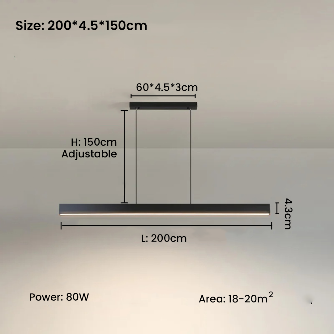 Nordic Chandelier Horizontal LED Strip Lamp
