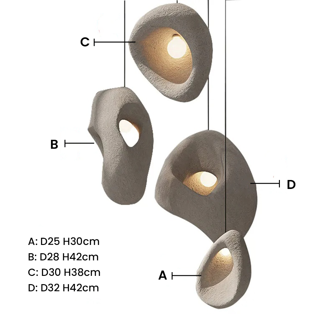 Nordic Grand Stair Wabi-Sabi Style Pendant Chandelier
