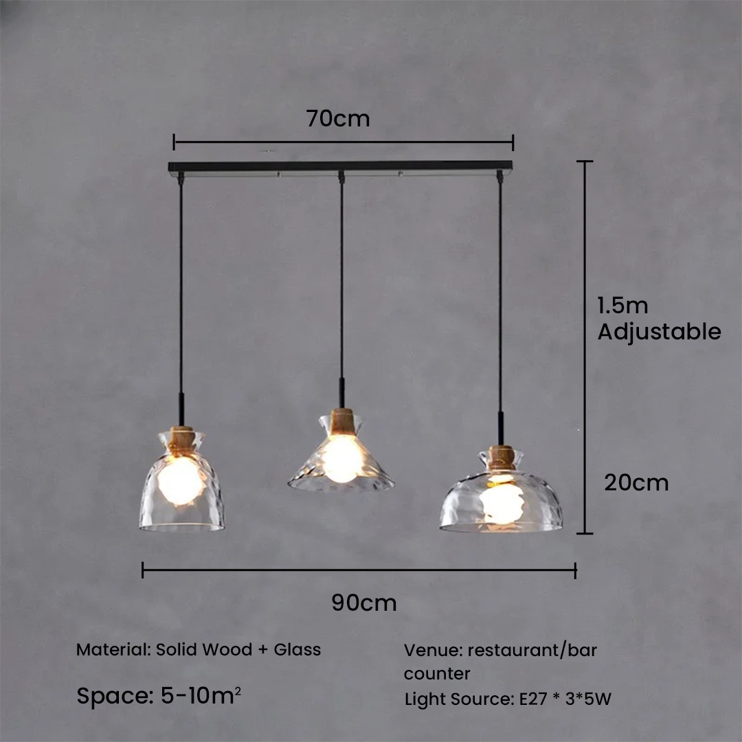 Nordic Simple Creative Retro Glass Chandelier Lamp