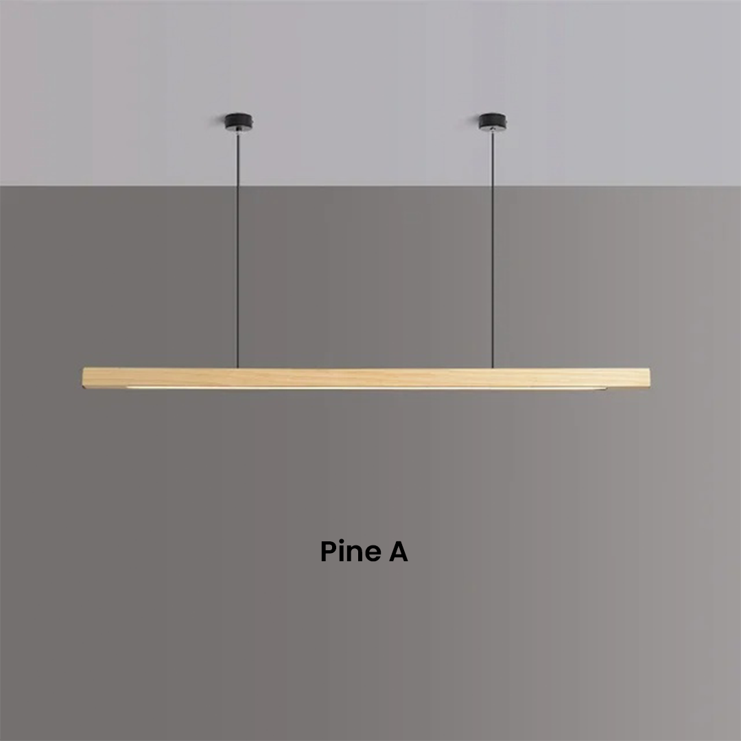 Nordic Wood Pendant LED Strip Hanging Celling Lamp