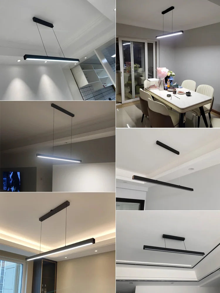 Nordic Chandelier Horizontal LED Strip Lamp