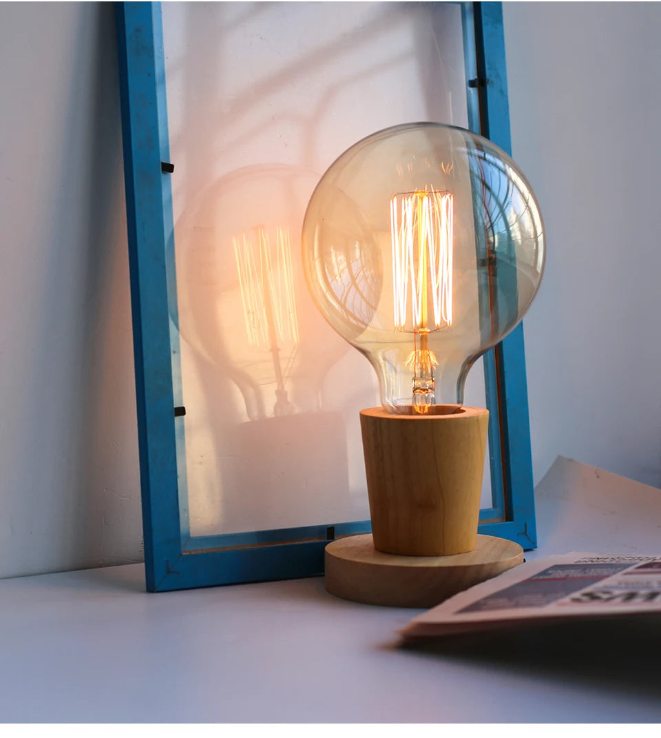 Retro Wood Decorative Table Lamp