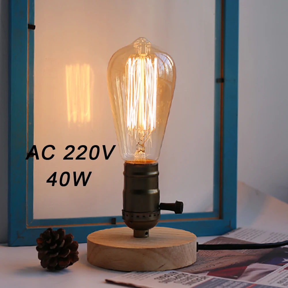 Retro Wood Decorative Table Lamp