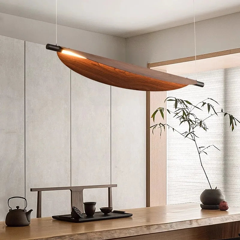 Japanese Wabi Sabi Style Wood Grain LED Pendant Light