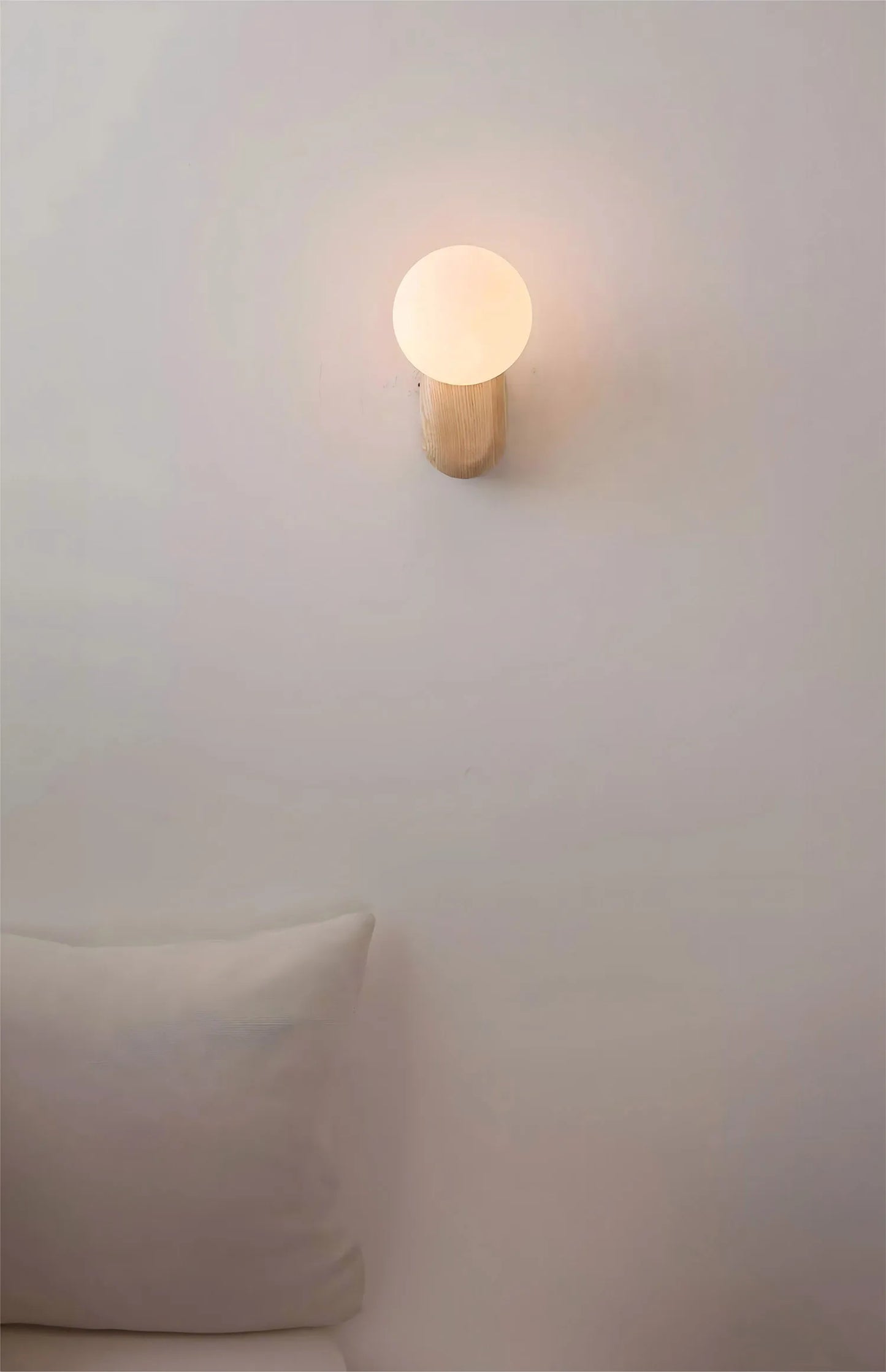 Spherical Glass Wooden Modern Wall Sconce Light