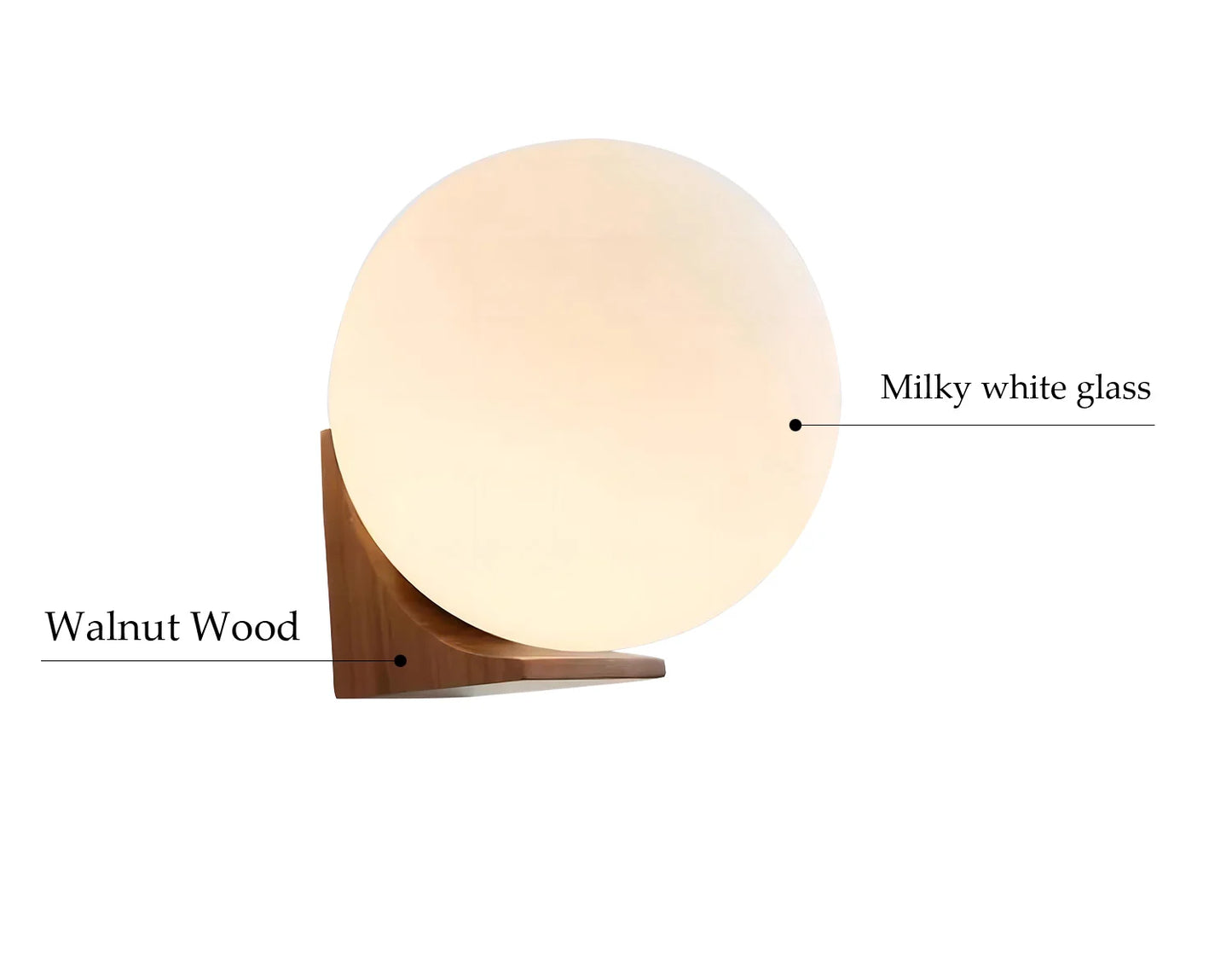 Walnut Round Ball Glass Wall light Sconces