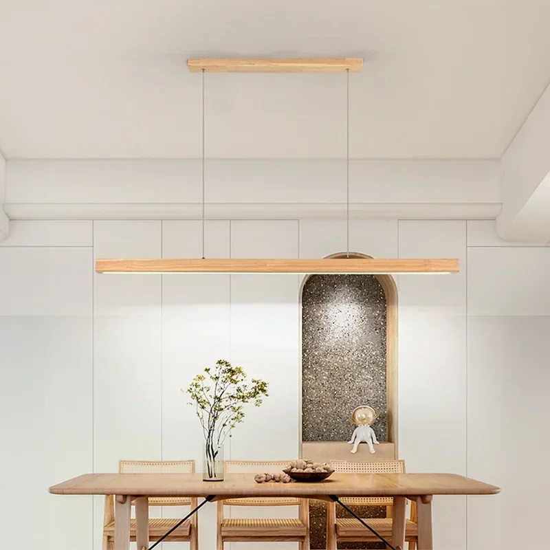Senomi Modern wooden Long Strip LED Pendant Light