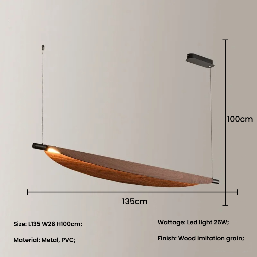 Japanese Wabi Sabi Style Wood Grain LED Pendant Light