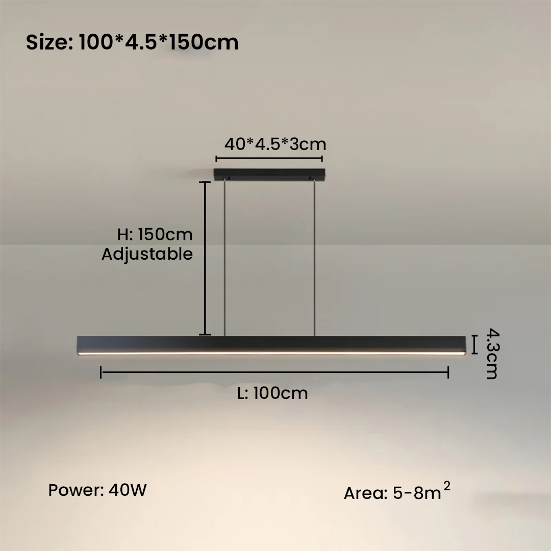 Nordic Chandelier Horizontal LED Strip Lamp