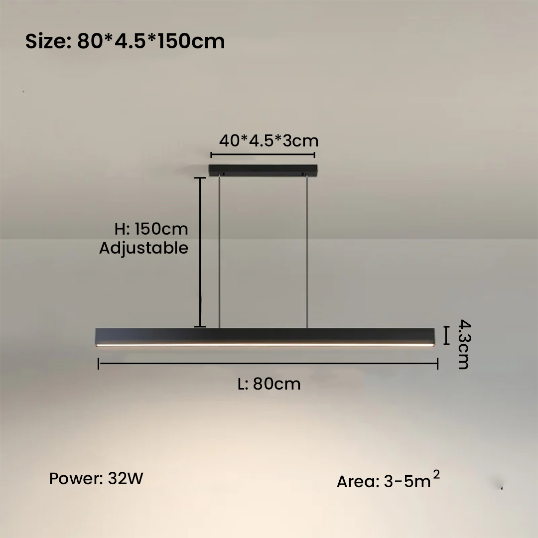 Nordic Chandelier Horizontal LED Strip Lamp