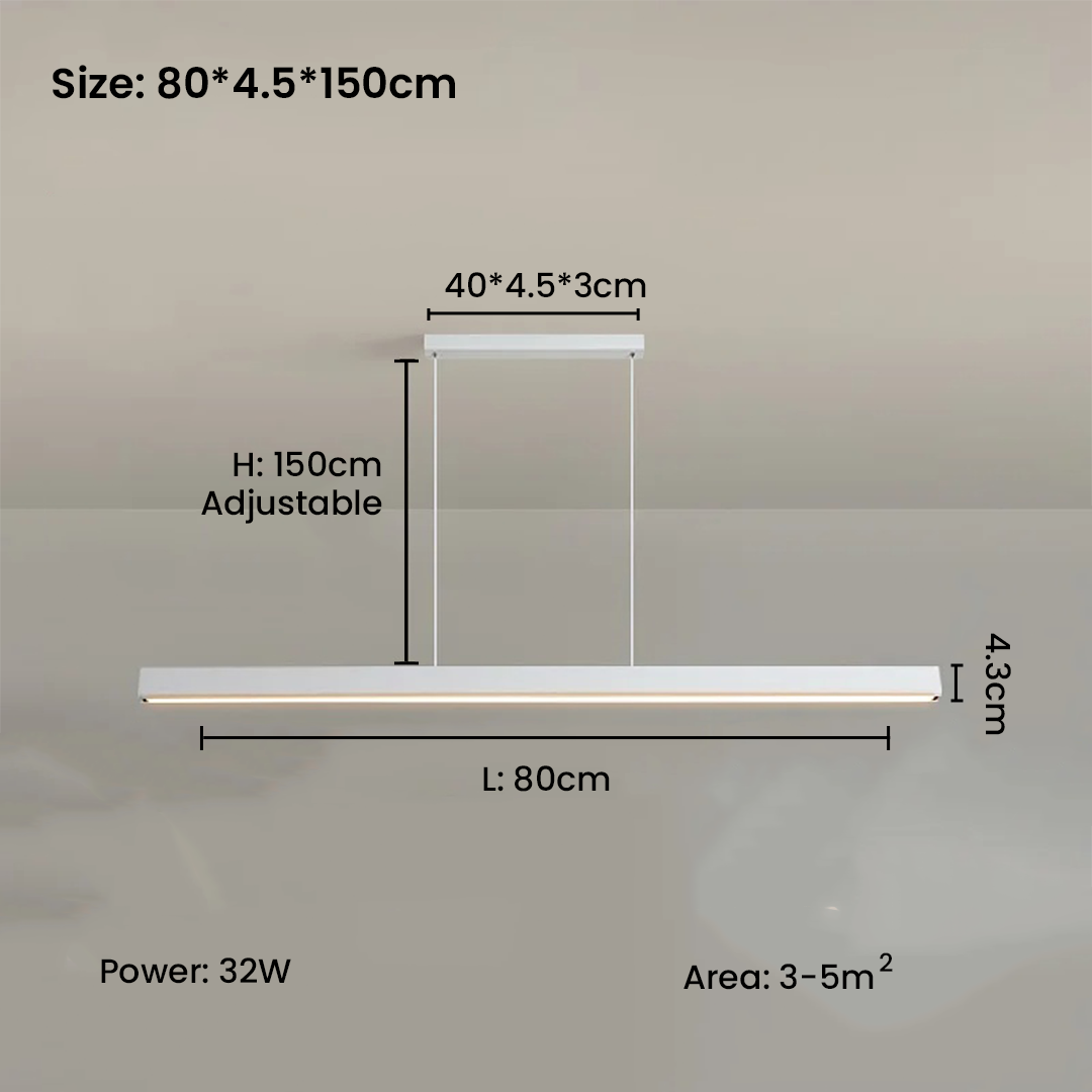 Nordic Chandelier Horizontal LED Strip Lamp