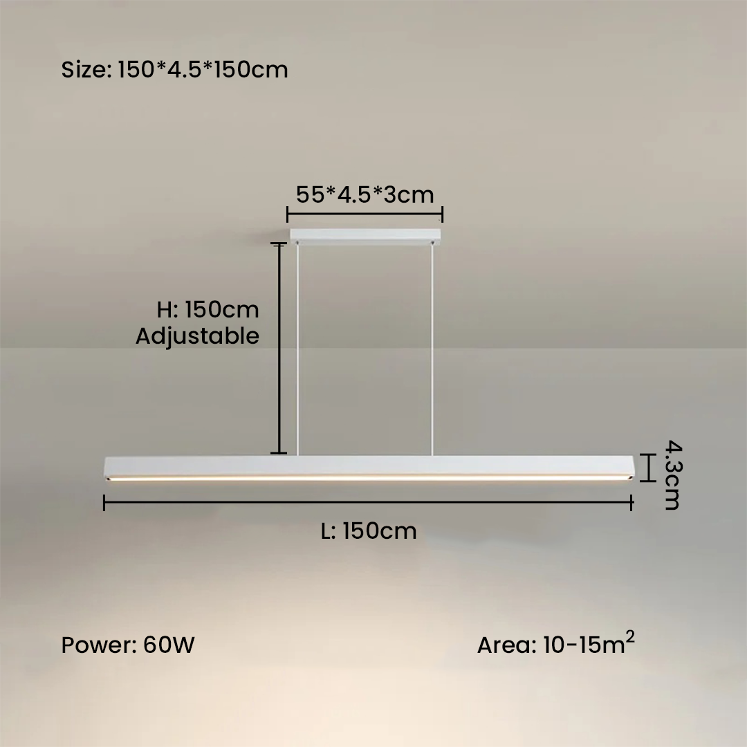 Nordic Chandelier Horizontal LED Strip Lamp