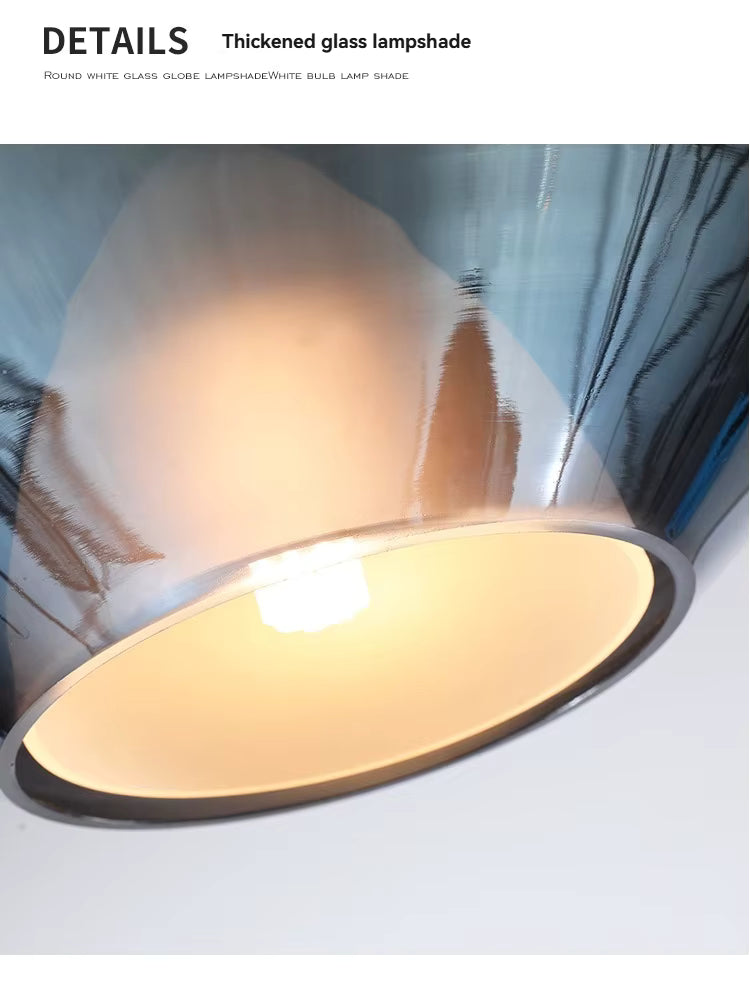 Modern Simple Creative Coloured Glass Hanging Line Chandelier
