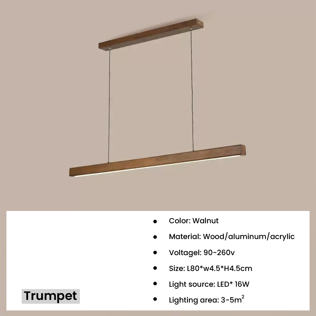Senomi Modern wooden Long Strip LED Pendant Light