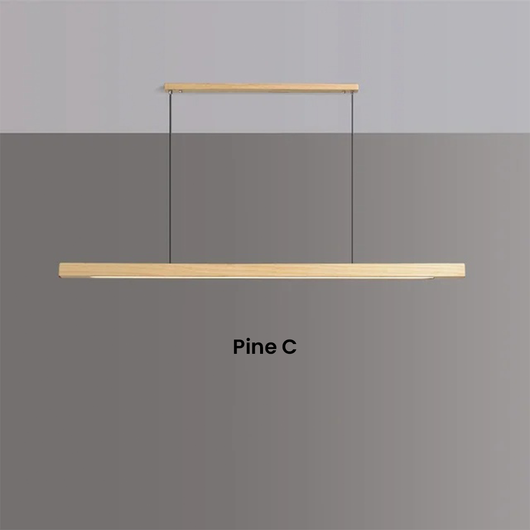 Nordic Wood Pendant LED  Strip Hanging Celling Lamp