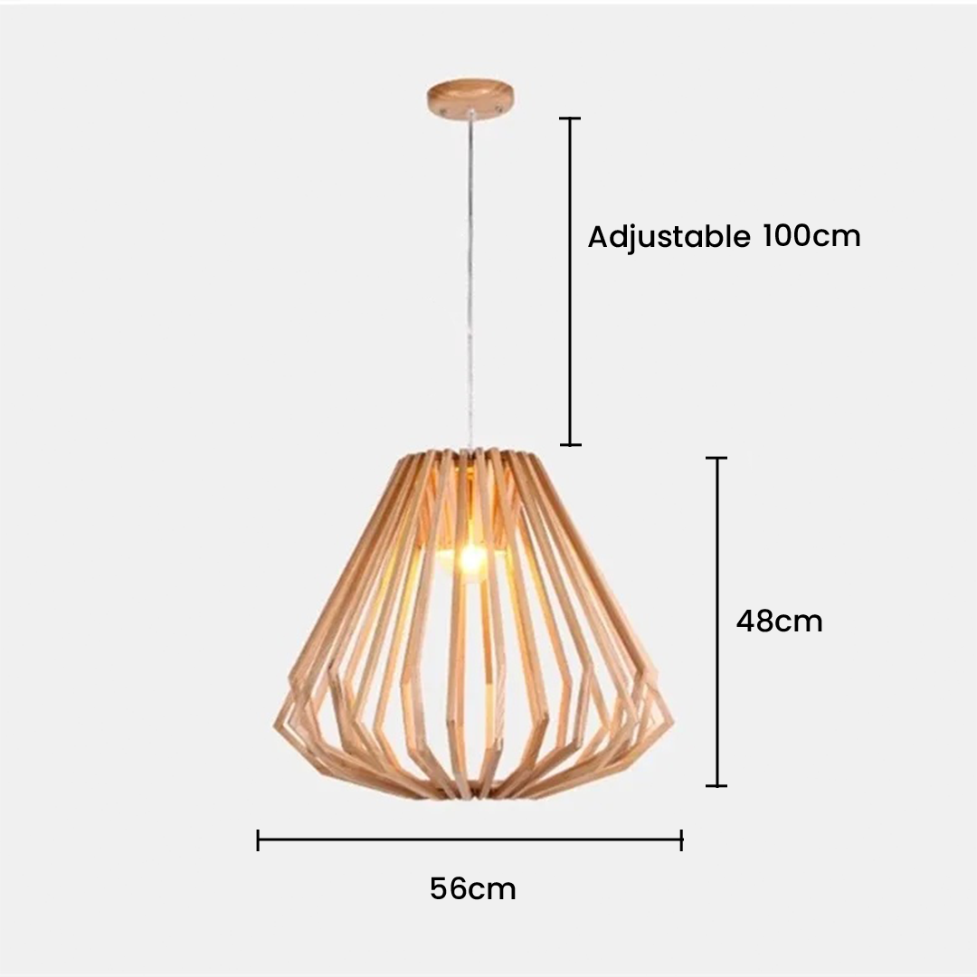 Artsy Solid Wood Cage Chandelier Pendant Lamp