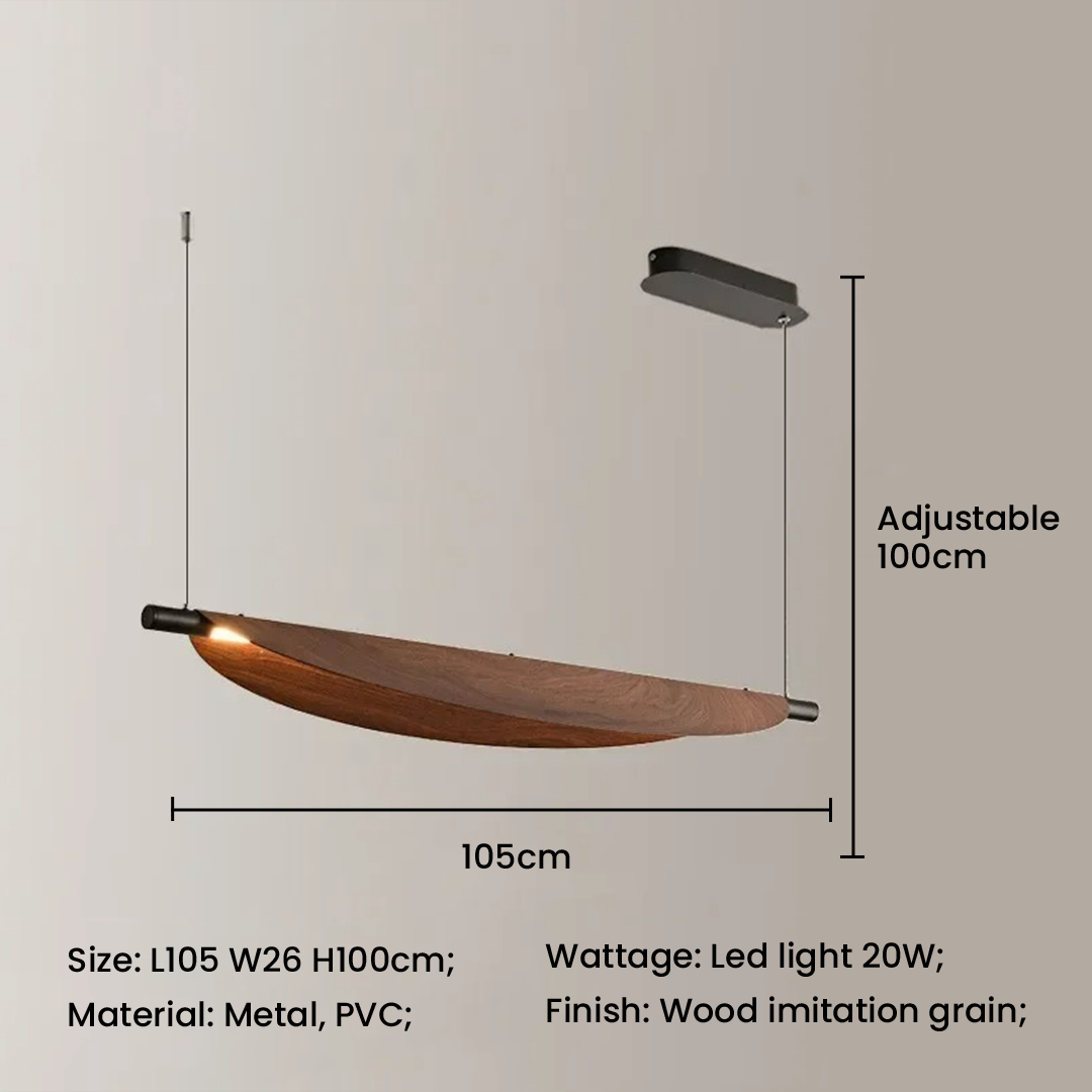 Japanese Wabi Sabi Style Wood Grain LED Pendant Light