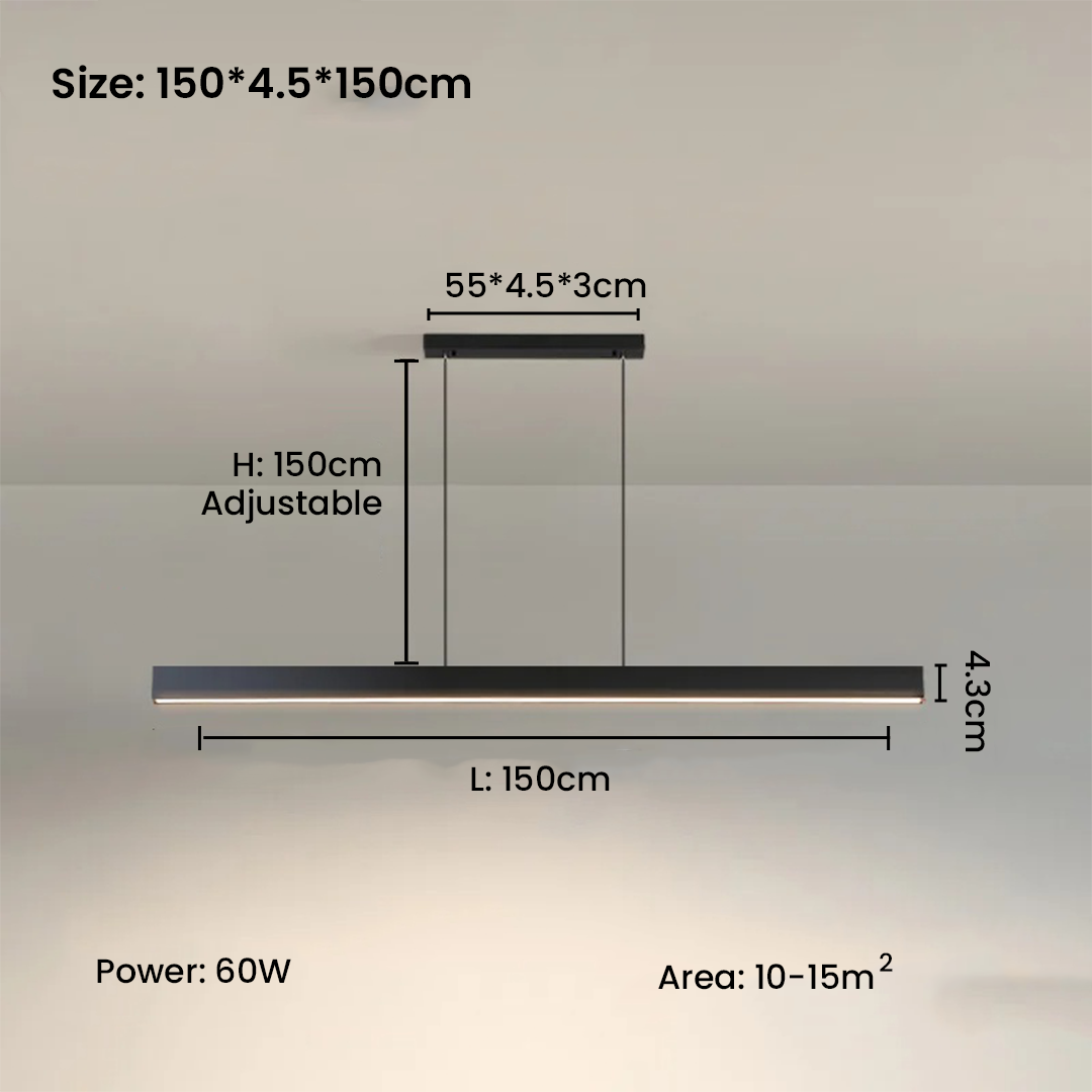 Nordic Chandelier Horizontal LED Strip Lamp