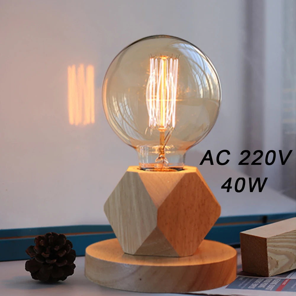 Retro Wood Decorative Table Lamp