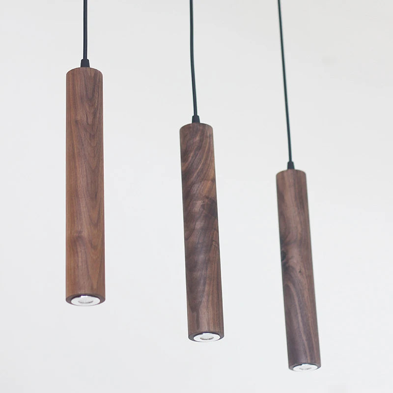 Lava Walnut LED Wood Pendant Hanging Lamp