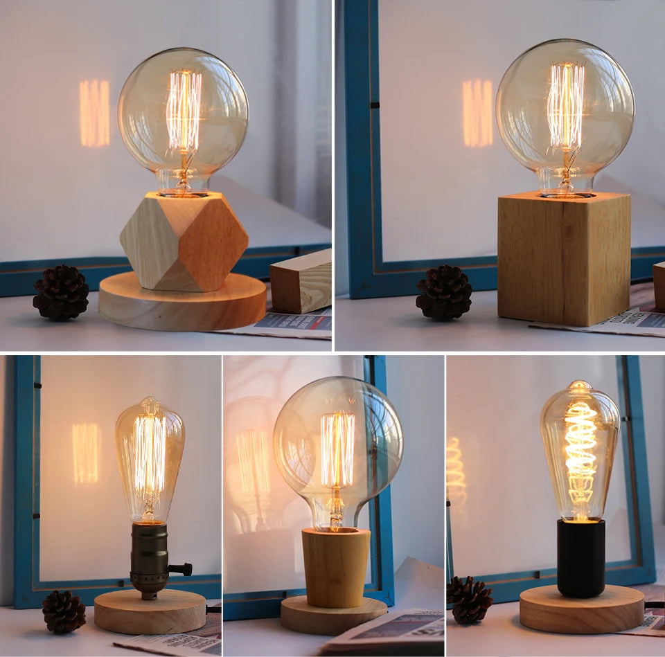 Retro Wood Decorative Table Lamp