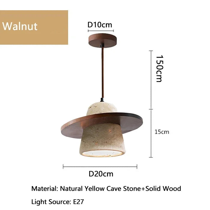 Natural Yellow Cave Stone Pendant Light