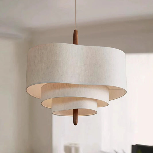 Nordic Minimalist Wabi-Sabi Fabric Chandelier Lamp Fixture