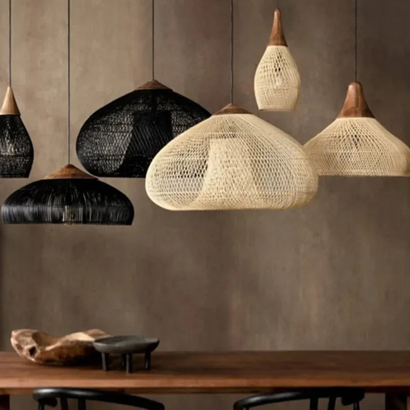 Pendant Vintage Handmade Rattan Lamp