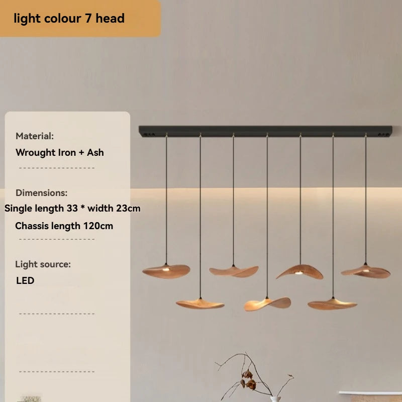 Solid Wood Walnut Leaf Multi-Head Combination Retro Style