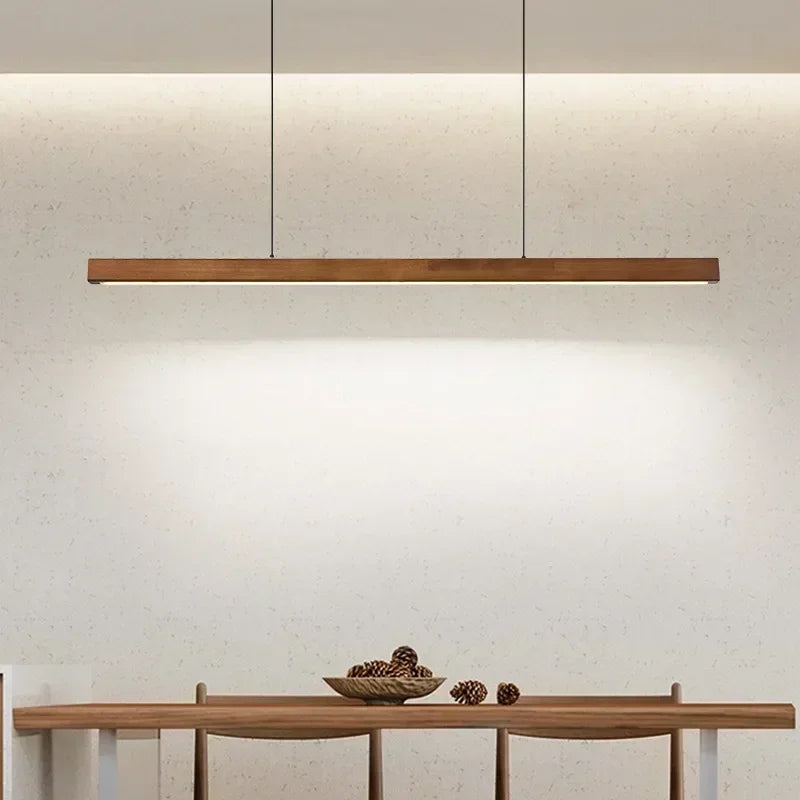 Senomi Modern wooden Long Strip LED Pendant Light