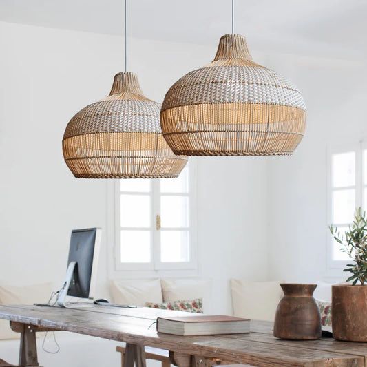 Rattan Hand Woven Vintage Chandeliers Pendant Lights