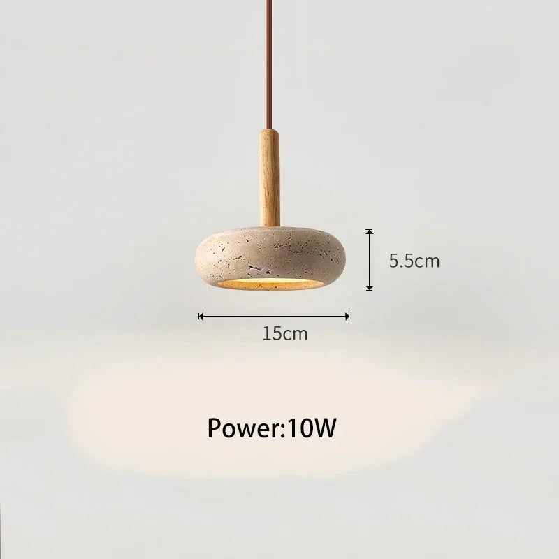Travertine Decorative Stone Wabi-Sabi Lamp Light for Living Room Bedroom