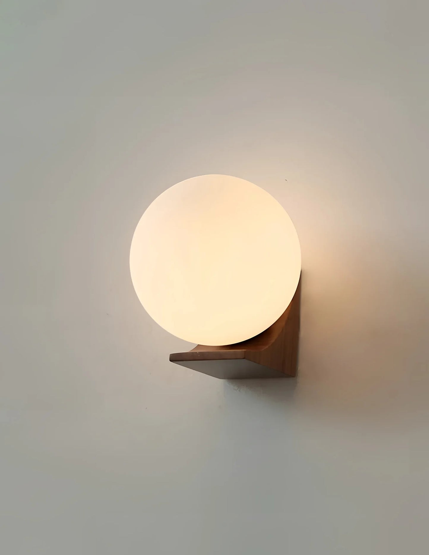 Walnut  Round Ball Glass Wall light Sconces