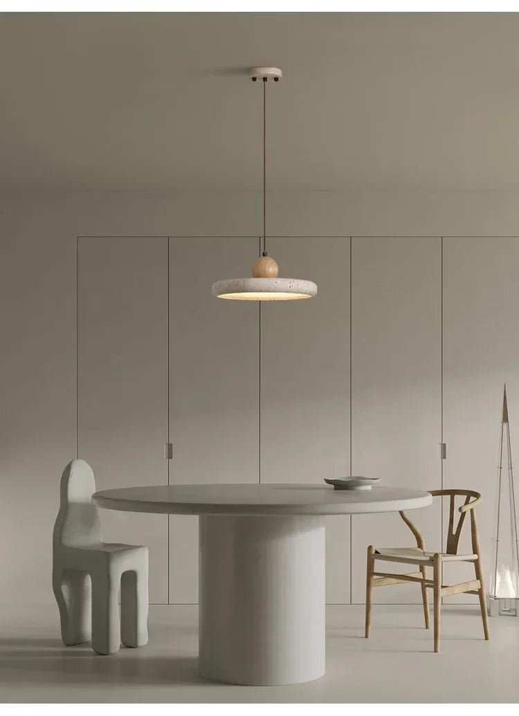 Modern Natural Stone LED Pendant Light Nordic Retro Travertine Chandelier for Dining Room Beside Home Decor Light Fixtures