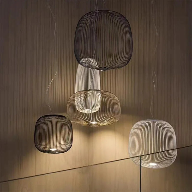 Spokes Pendant Minimalist Birdcage Hanging Light