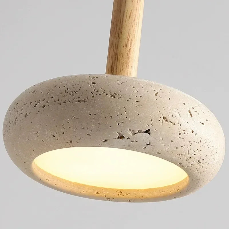 Travertine Decorative Stone Wabi-Sabi Lamp Light for Living Room Bedroom