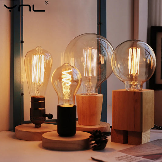 Retro Wood Decorative Table Lamp