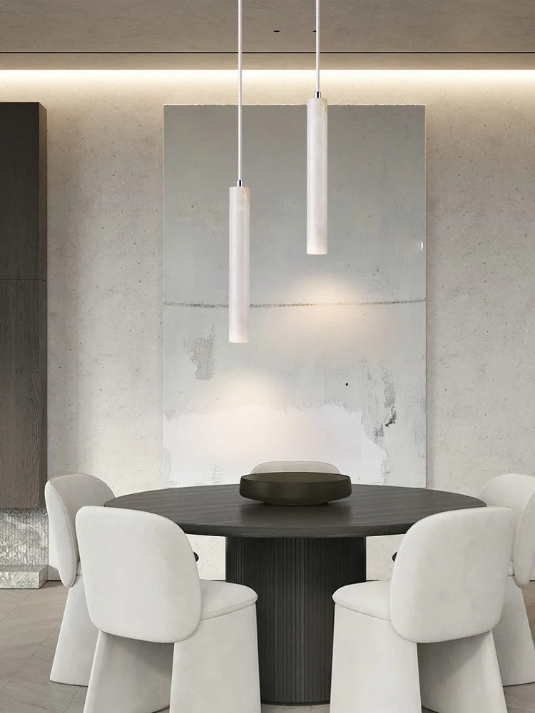 LED Long Tubular Stone Ceiling Lamp