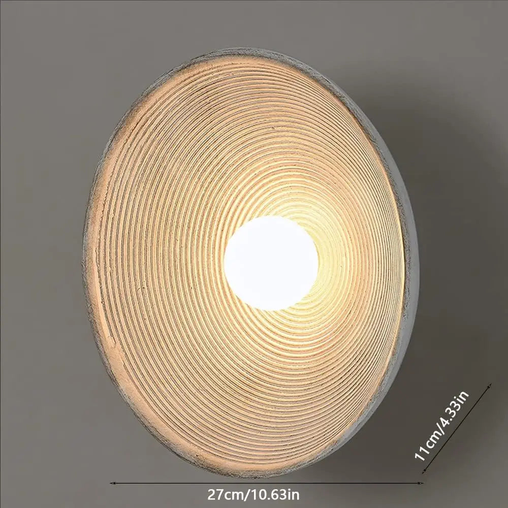 Japanese Style Wall Lamp Round Shade Resin Decor Wall Mount Lights