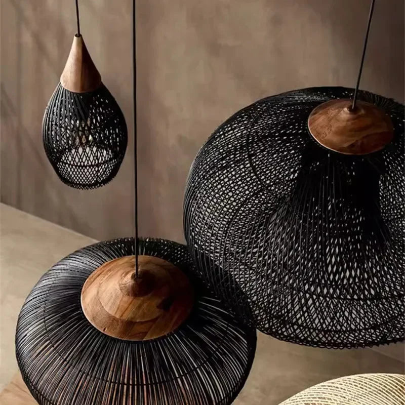 Pendant Vintage Handmade Rattan Lamp