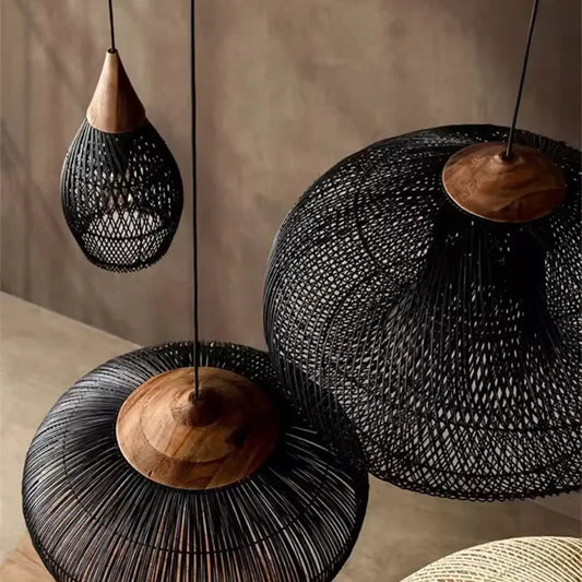 Pendant Vintage Handmade Rattan Lamp