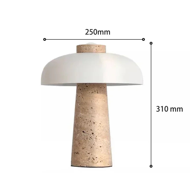 Danish Yellow Cave Stone Mushroom Table Lamp