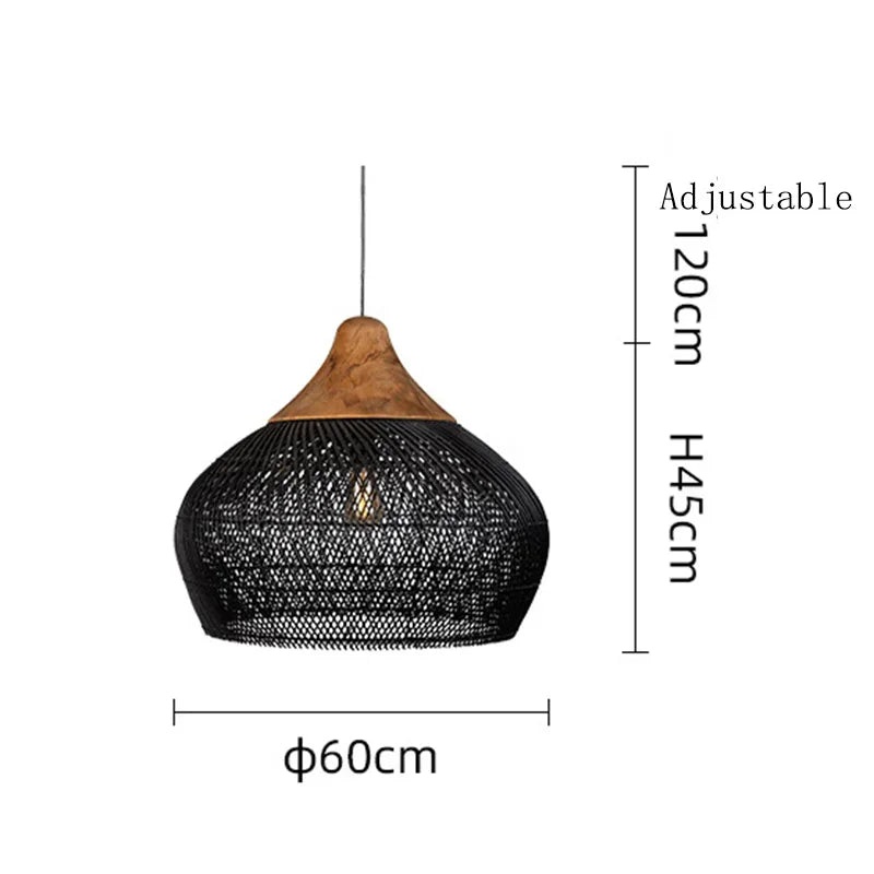 Pendant Vintage Handmade Rattan Lamp