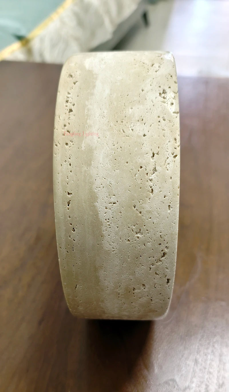 Modern Travertine Natural Yellow Stone LED Hanging Lamp