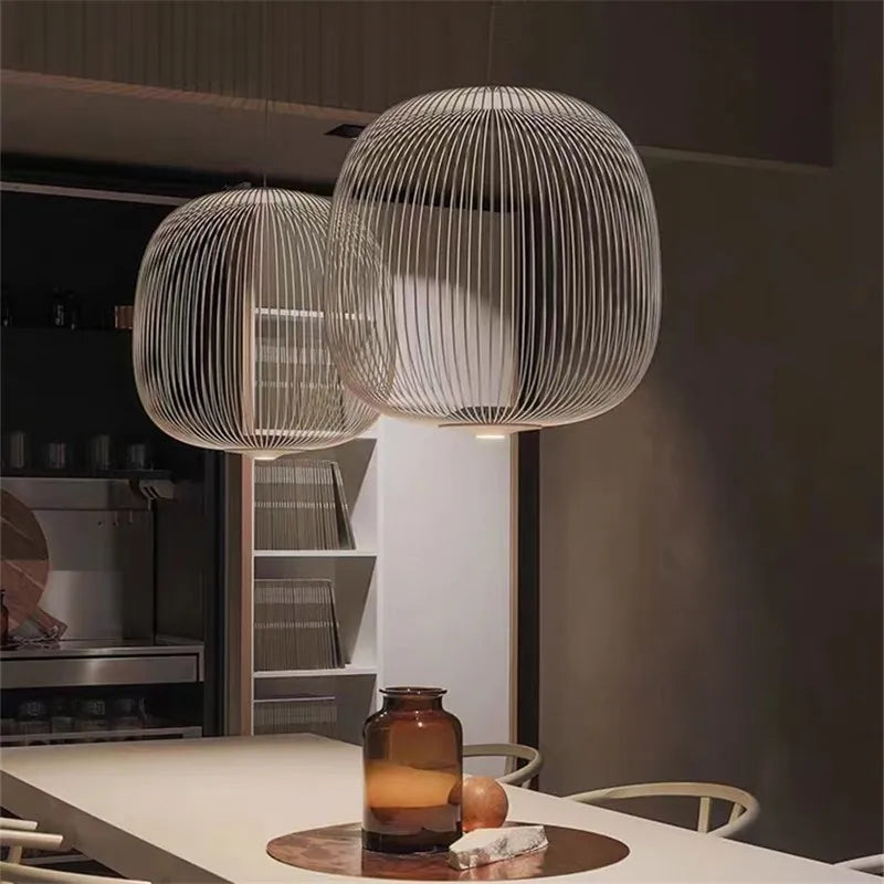 Spokes Pendant Minimalist Birdcage Hanging Light