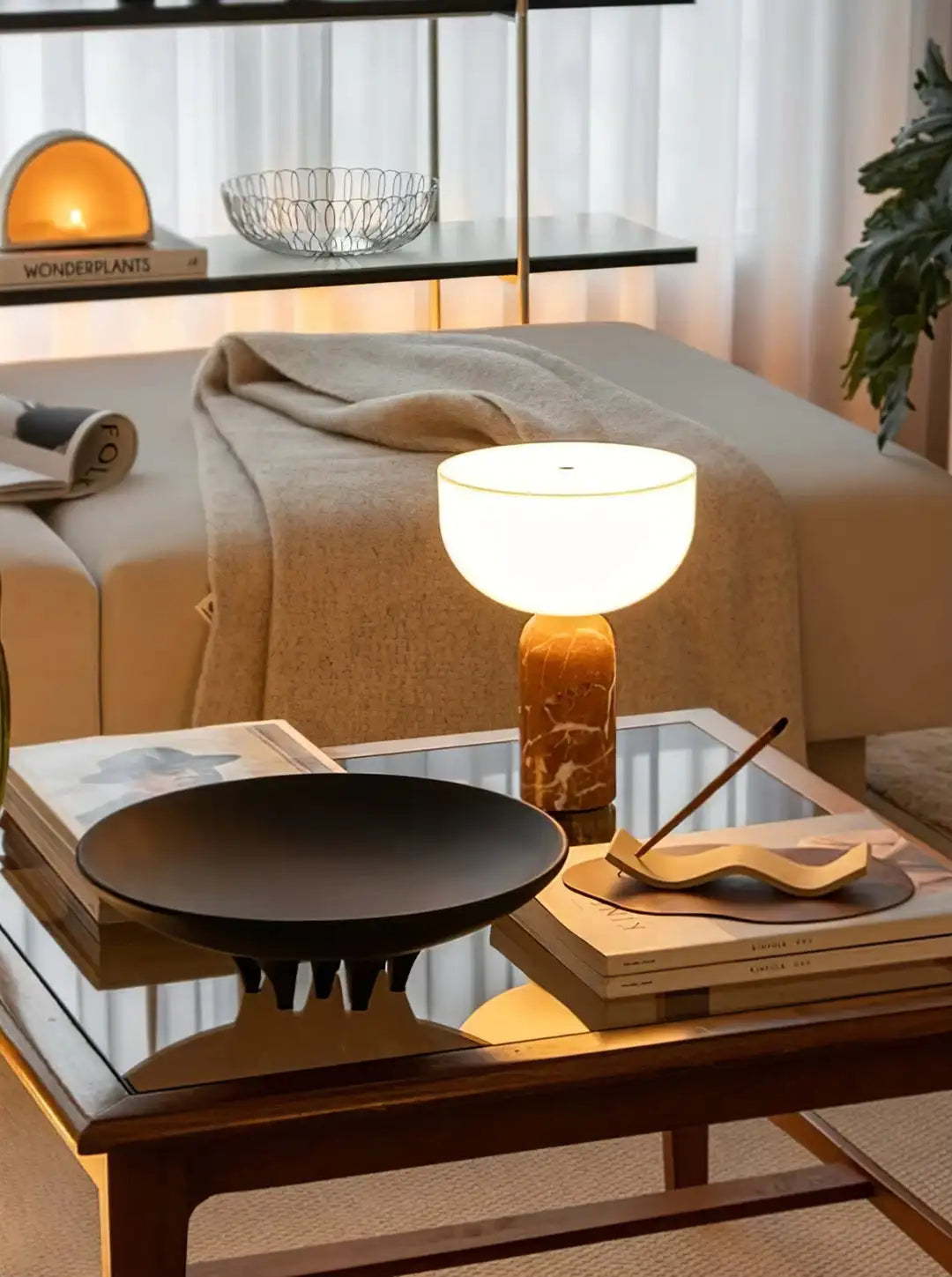 Danish Design Decorative Modern Marble Mushroom Touch Lamp